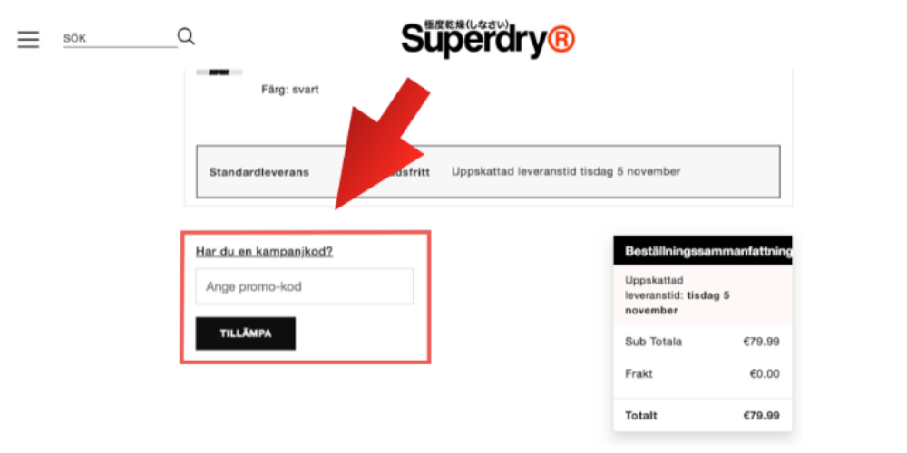 Hur man använder en rabattkod från Superdry