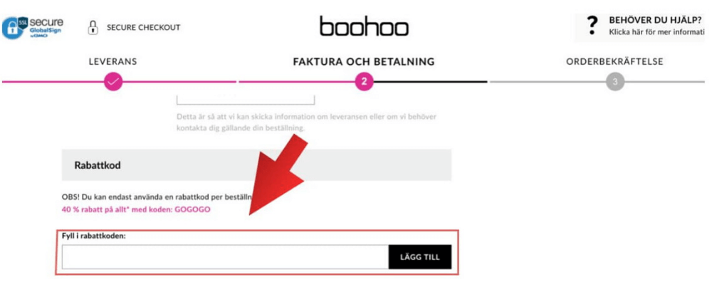 Så här använder du en rabattkod hos Boohoo