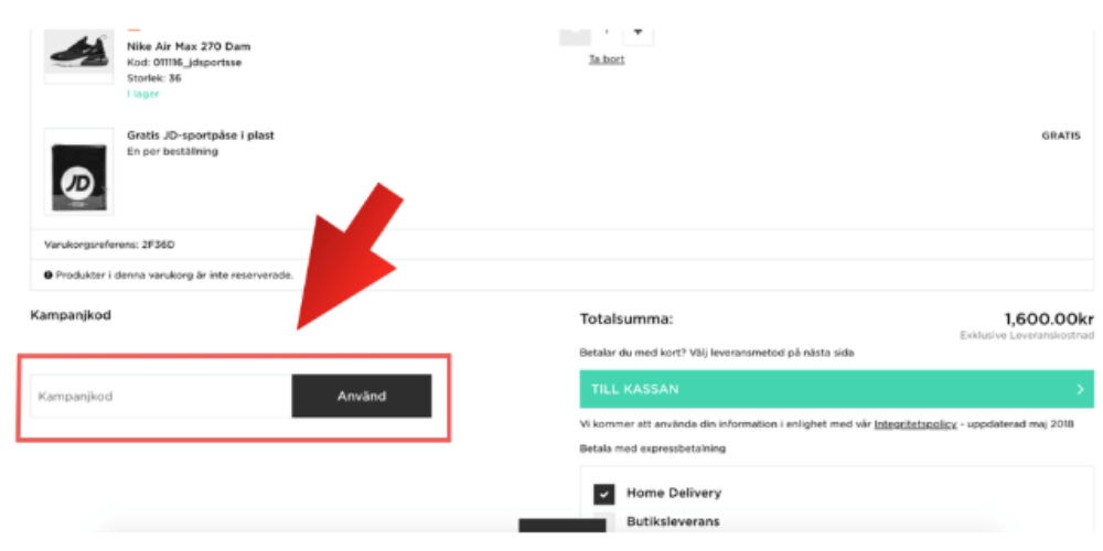 Hur man använder en rabattkod från JD Sports