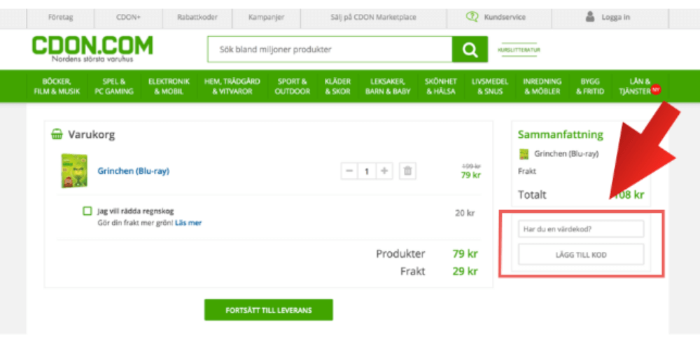 Hur man använder en rabattkod från CDON